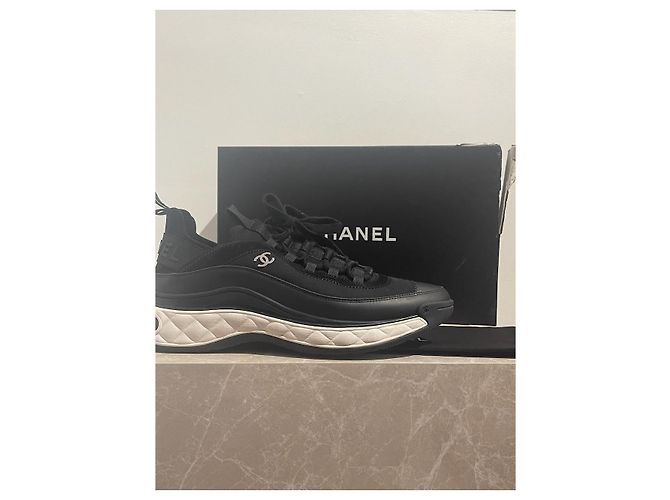 Sneakers CHANEL T.EU 44 Tessuto Nero - vista 7