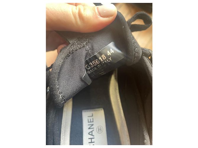 Sneakers CHANEL T.EU 44 Tessuto Nero - vista 8