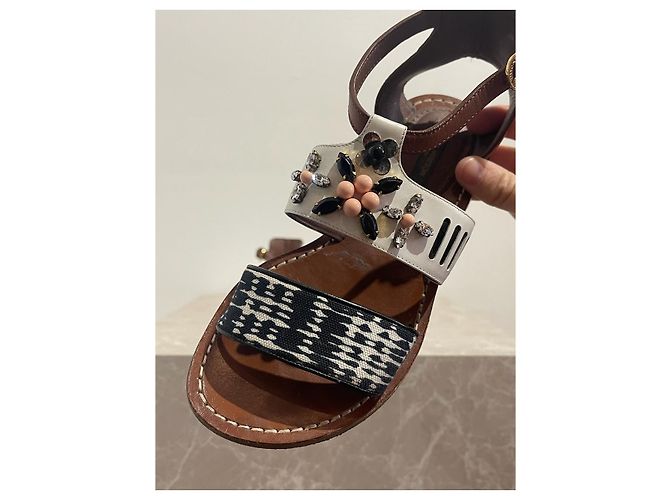 Sandali LOUIS VUITTON T.IT 35.5 Pelle Cammello - vista 3
