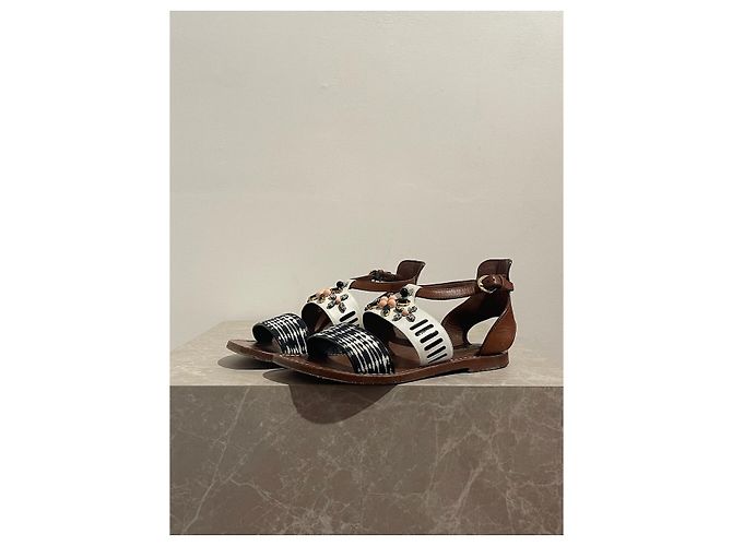 Sandali LOUIS VUITTON T.IT 35.5 Pelle Cammello - vista 4