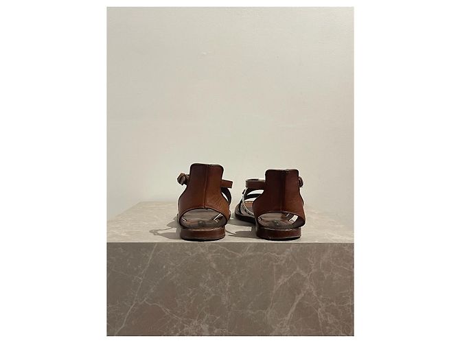 Sandali LOUIS VUITTON T.IT 35.5 Pelle Cammello - vista 5