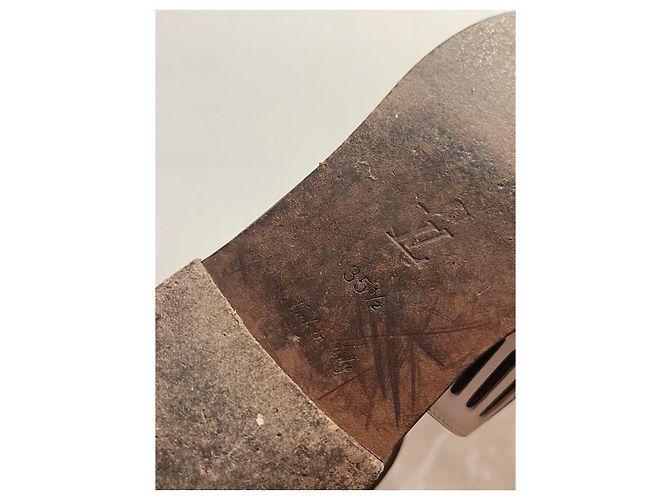 Sandali LOUIS VUITTON T.IT 35.5 Pelle Cammello - vista 7