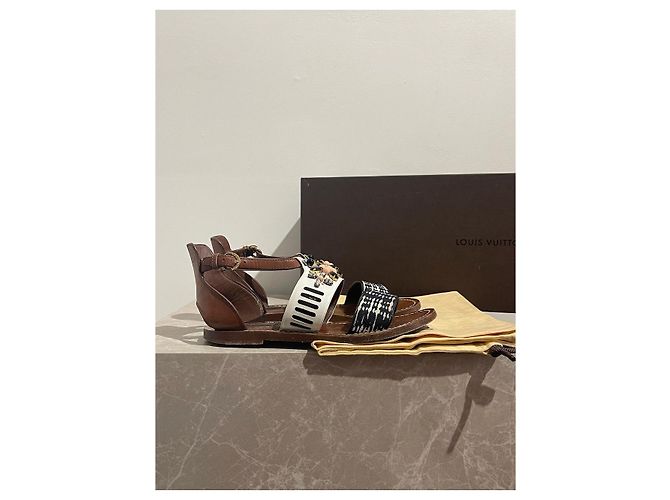 Sandali LOUIS VUITTON T.IT 35.5 Pelle Cammello - vista 8