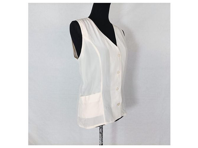 Emanuel Ungaro Camicia in seta bianca vintage Ungaro, Ungaro mare e barca Bianco Bianco sporco - vista 2