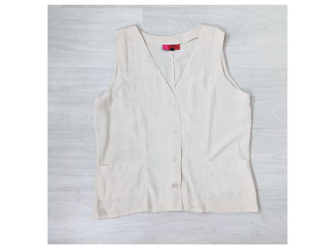 Emanuel Ungaro Camicia in seta bianca vintage Ungaro, Ungaro mare e barca Bianco Bianco sporco - vista 4
