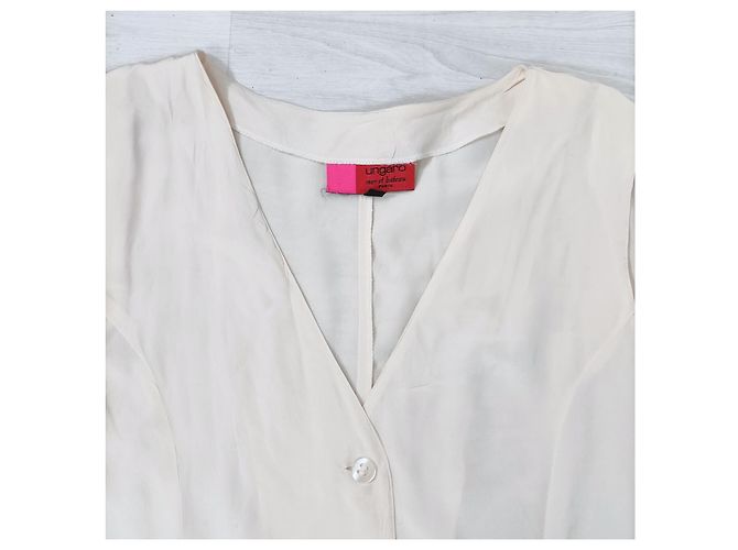 Emanuel Ungaro Camicia in seta bianca vintage Ungaro, Ungaro mare e barca Bianco Bianco sporco - vista 5