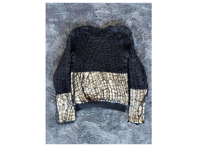 Strickpullover B/W aus Mohair von Balenciaga von Nicolas Ghesquière. Schwarz Weiß - Ansicht 10