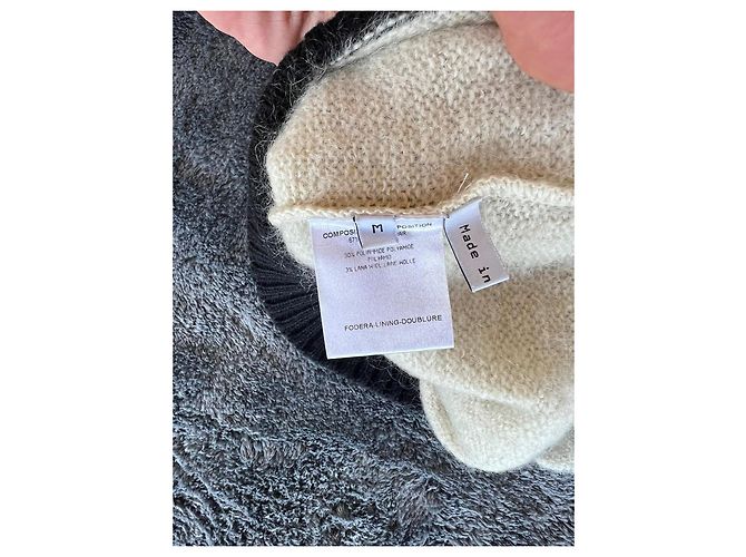 Strickpullover B/W aus Mohair von Balenciaga von Nicolas Ghesquière. Schwarz Weiß - Ansicht 13