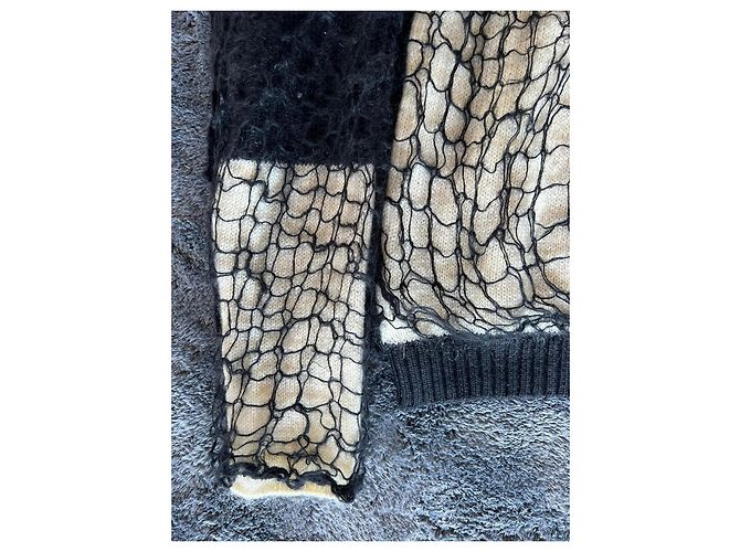 Strickpullover B/W aus Mohair von Balenciaga von Nicolas Ghesquière. Schwarz Weiß - Ansicht 3