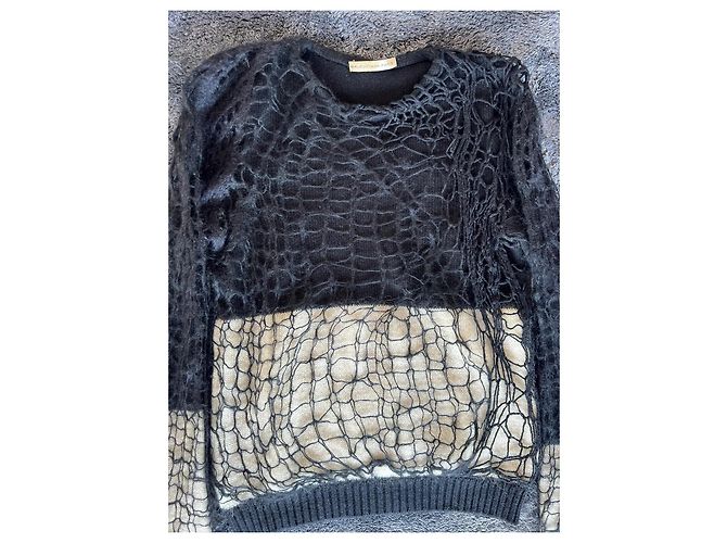 Strickpullover B/W aus Mohair von Balenciaga von Nicolas Ghesquière. Schwarz Weiß - Ansicht 4