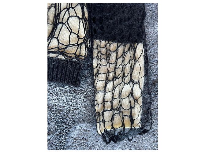Strickpullover B/W aus Mohair von Balenciaga von Nicolas Ghesquière. Schwarz Weiß - Ansicht 6