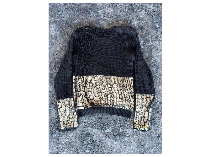 Strickpullover B/W aus Mohair von Balenciaga von Nicolas Ghesquière. Schwarz Weiß - Ansicht 7