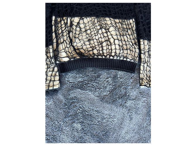 Strickpullover B/W aus Mohair von Balenciaga von Nicolas Ghesquière. Schwarz Weiß - Ansicht 8