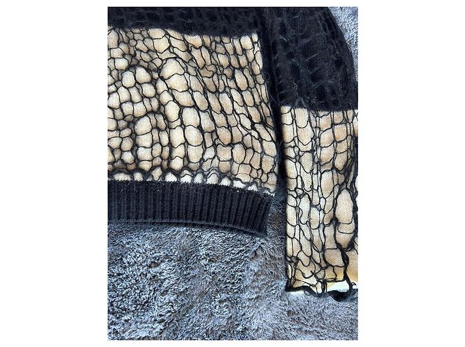 Strickpullover B/W aus Mohair von Balenciaga von Nicolas Ghesquière. Schwarz Weiß - Ansicht 9