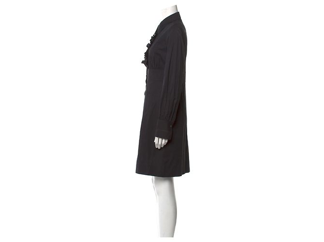 Diane Von Furstenberg Abito camicia vintage Emilio DvF con rouches Nero - vista 3