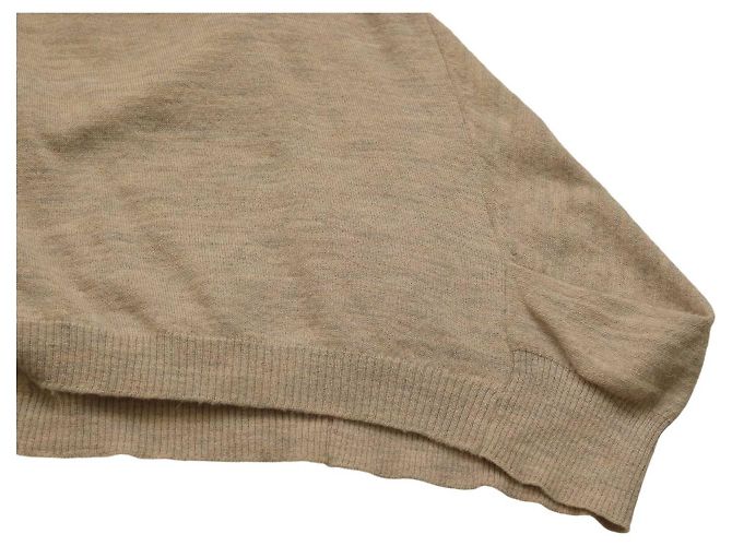 High Pullover Beige Blumen Wolle Alpaka Größe M - Ansicht 7