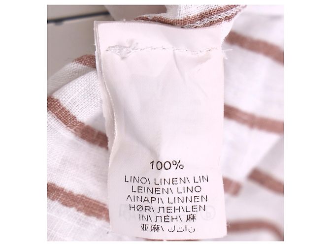 Camisa a rayas Leisure Fit de lino blanco de Brunello Cucinelli - vista 7