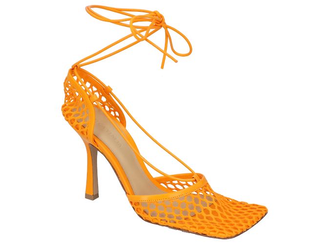 Sandalo con lacci elasticizzati Bottega Veneta arancione - vista 2