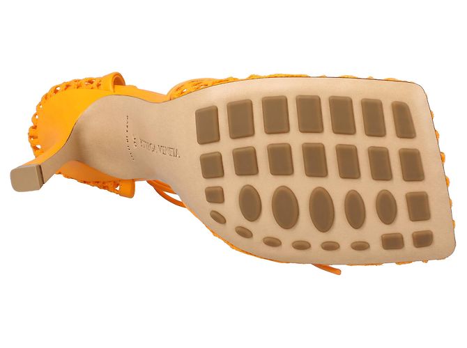 Sandalo con lacci elasticizzati Bottega Veneta arancione - vista 5
