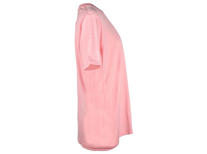 Camiseta con parche de cara de Acne Studios en algodón rosa - vista 2