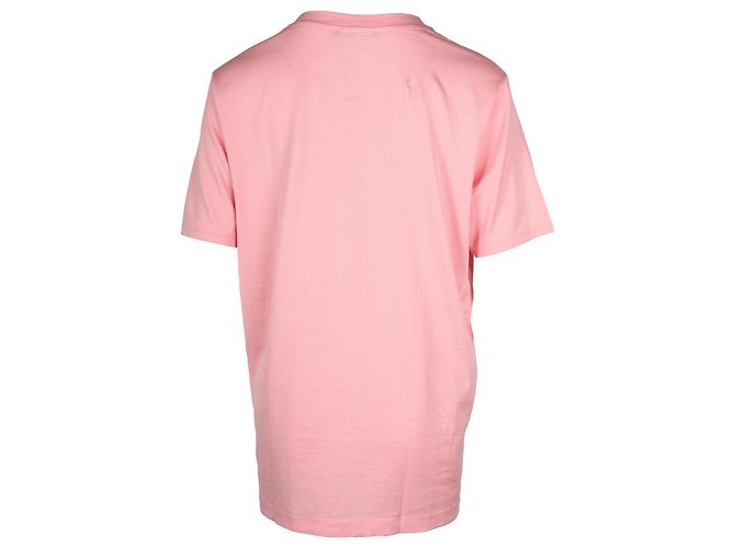Camiseta con parche de cara de Acne Studios en algodón rosa - vista 3