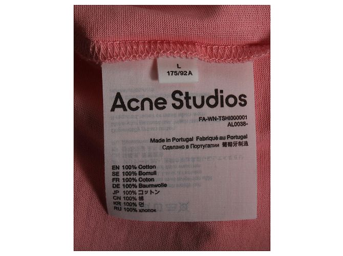 Camiseta con parche de cara de Acne Studios en algodón rosa - vista 5