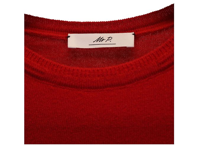 Autre Marque Mr. P Rundhalspullover aus roter Wolle - Ansicht 2