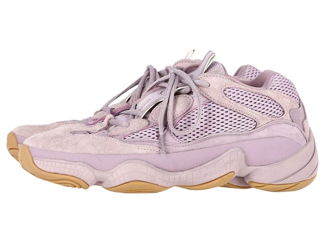 Sneakers Adidas x Yeezy 500 Soft Vision in suede viola pastello - vista 2
