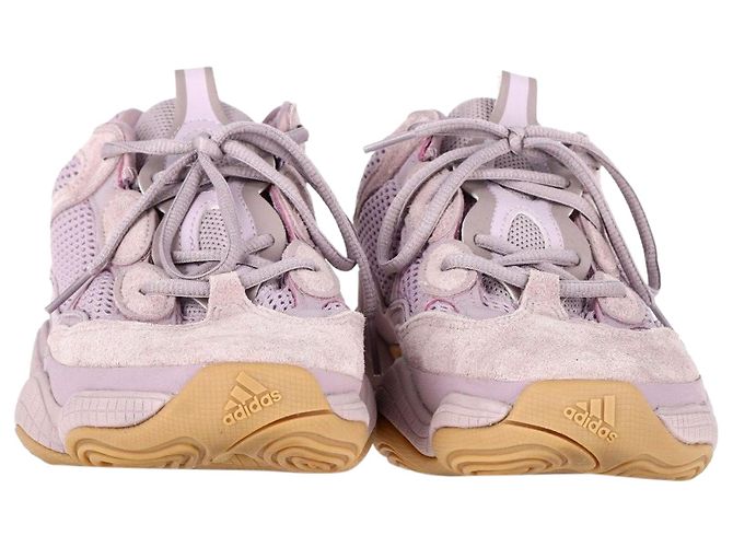 Sneakers Adidas x Yeezy 500 Soft Vision in suede viola pastello - vista 4