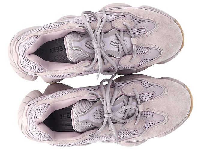 Sneakers Adidas x Yeezy 500 Soft Vision in suede viola pastello - vista 6