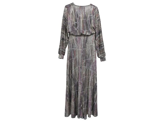 Ba&sh Santana Metallic Maxi Kleid aus mehrfarbigem Polyester - Ansicht 2