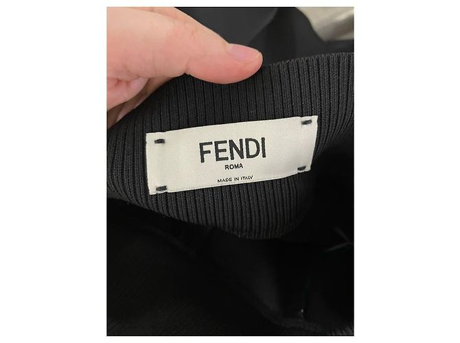 Fendi Stretch-Taille Hose aus schwarzer Wolle - Ansicht 3