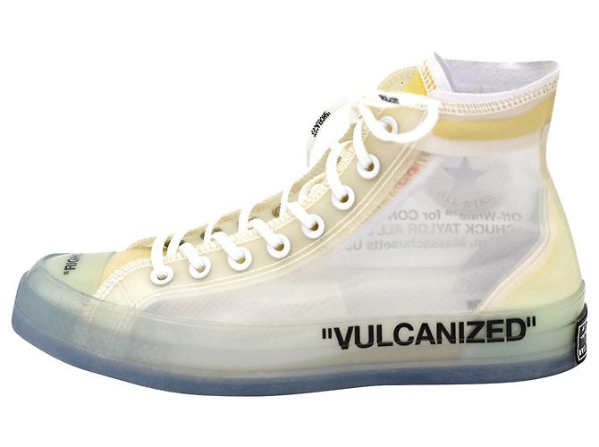 Off White Baskets montantes Off-White x Converse Chuck 70 "Vulcanized" en textile synthétique blanc/transparent - vue 2