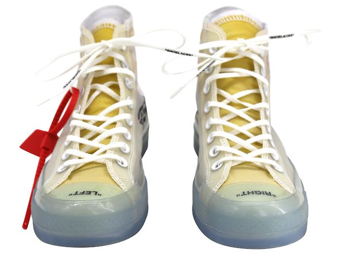 Off White Baskets montantes Off-White x Converse Chuck 70 "Vulcanized" en textile synthétique blanc/transparent - vue 4