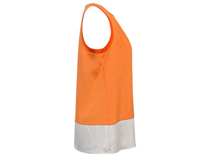 Top Halter Theory en seda naranja - vista 2