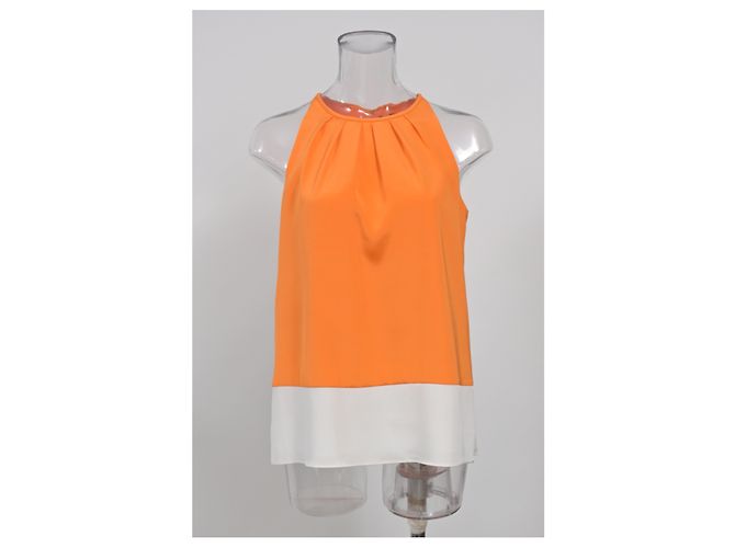 Top Halter Theory en seda naranja - vista 6