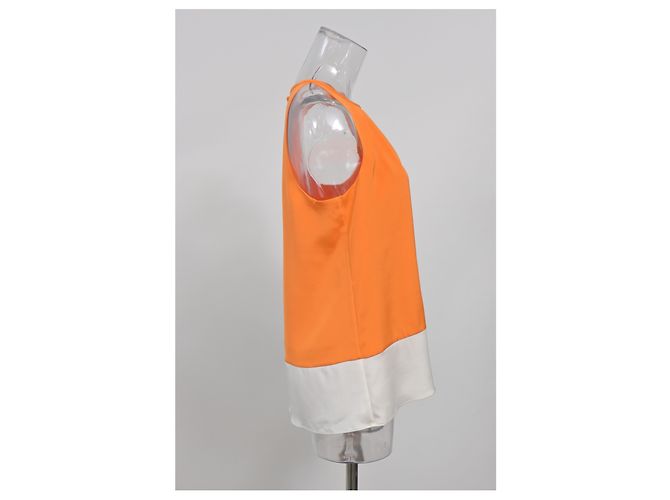 Top Halter Theory en seda naranja - vista 7