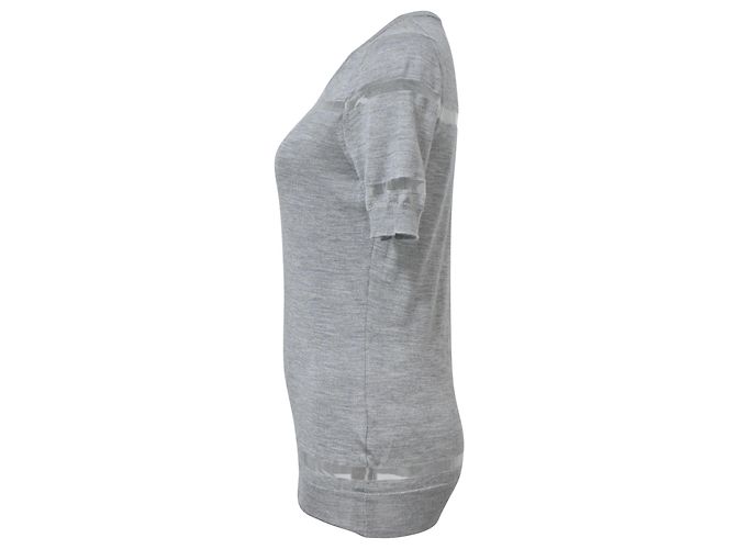 Grau Woll Mesh Streifen Top von Viktor & Rolf - Ansicht 2