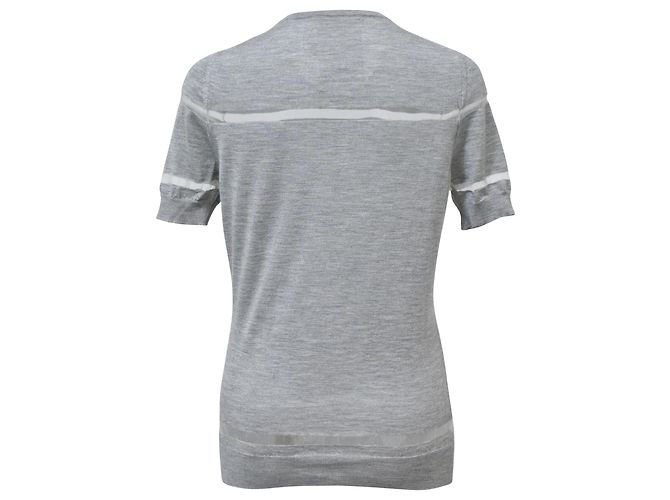 Grau Woll Mesh Streifen Top von Viktor & Rolf - Ansicht 3
