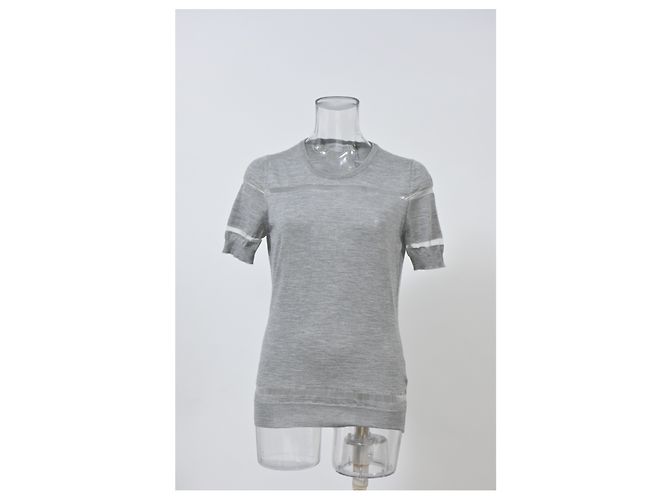 Grau Woll Mesh Streifen Top von Viktor & Rolf - Ansicht 6
