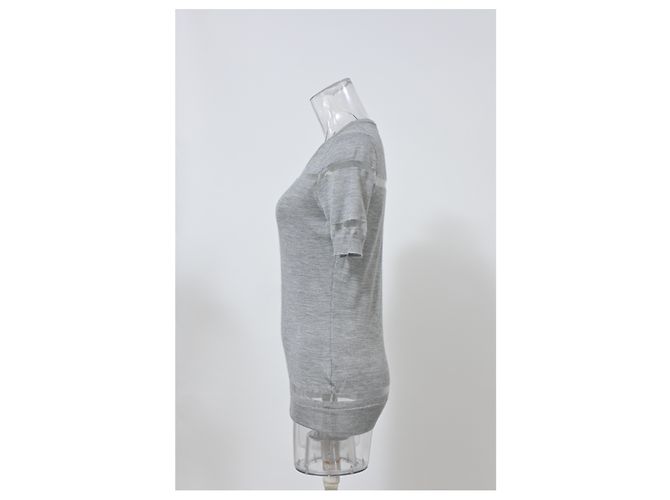 Grau Woll Mesh Streifen Top von Viktor & Rolf - Ansicht 7