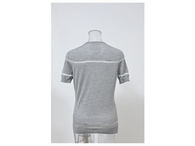Grau Woll Mesh Streifen Top von Viktor & Rolf - Ansicht 8