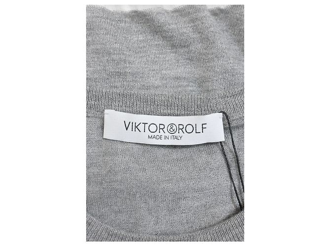 Grau Woll Mesh Streifen Top von Viktor & Rolf - Ansicht 9