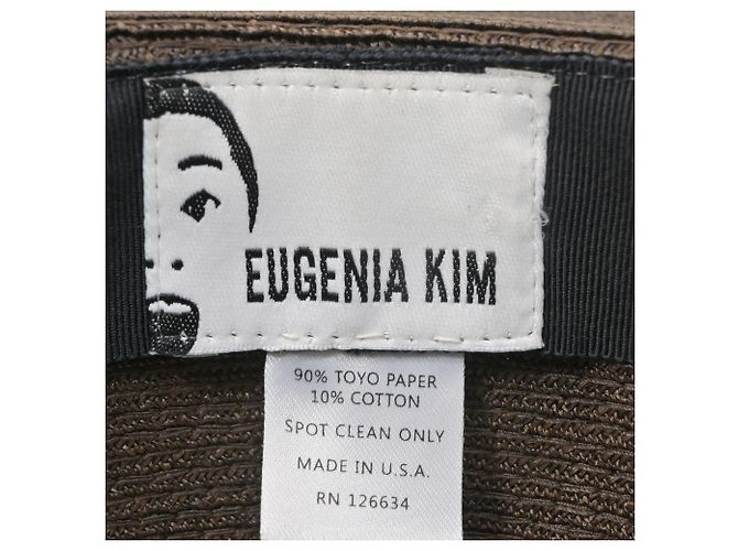 Cappello Fedora in piume Eugenia Kim in paglia marrone scuro - vista 4