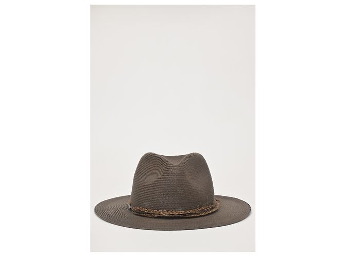 Cappello Fedora in piume Eugenia Kim in paglia marrone scuro - vista 5