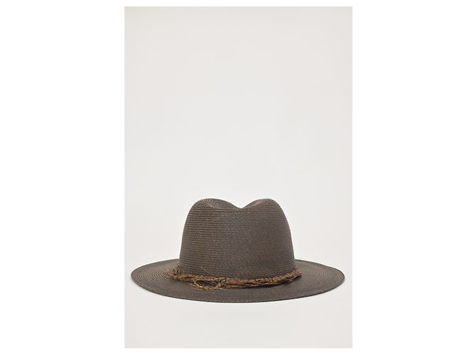 Cappello Fedora in piume Eugenia Kim in paglia marrone scuro - vista 7