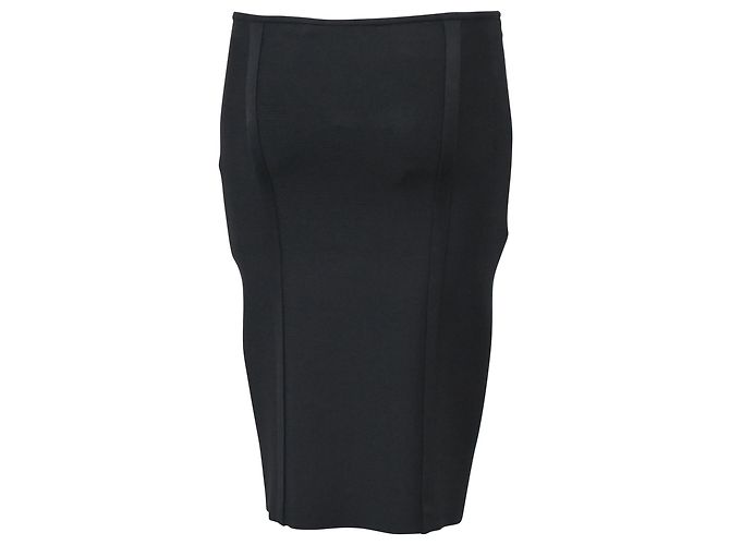 Herve Leger Bleistiftrock aus schwarzem Polyester - Ansicht 3