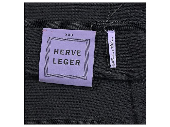 Herve Leger Bleistiftrock aus schwarzem Polyester - Ansicht 4