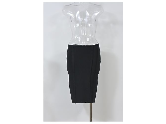 Herve Leger Bleistiftrock aus schwarzem Polyester - Ansicht 5