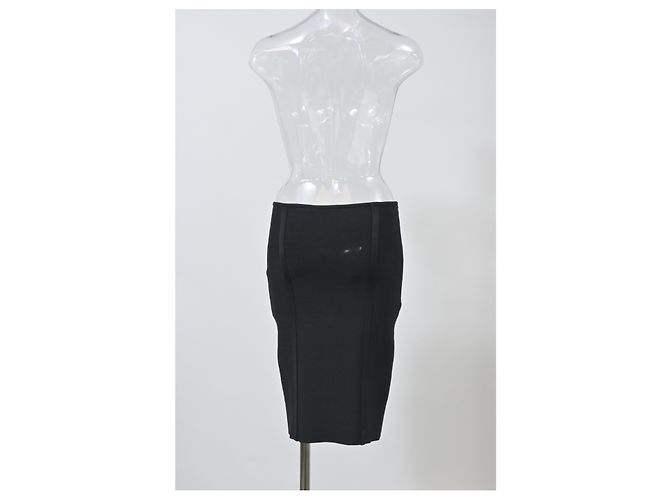 Herve Leger Bleistiftrock aus schwarzem Polyester - Ansicht 7